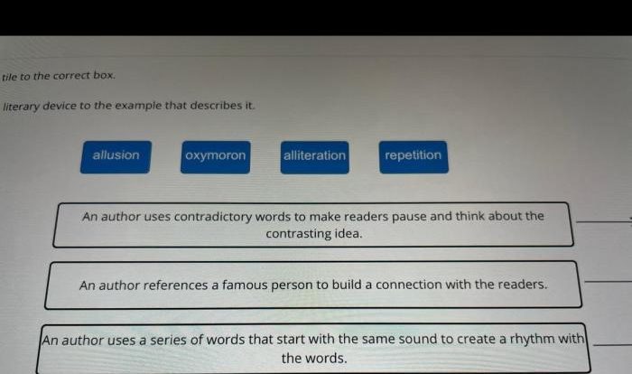 Match each literary term with its definition