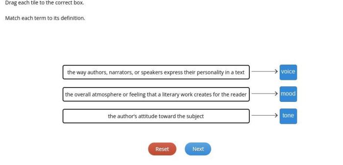 Match each literary term with its definition