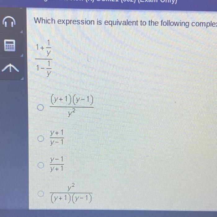 Which expression is equivalent to the following complex fraction